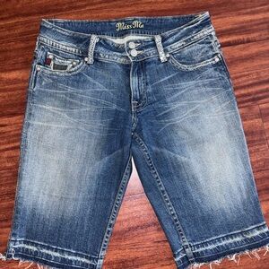 Miss Me Blue Denim Bermuda Shorts